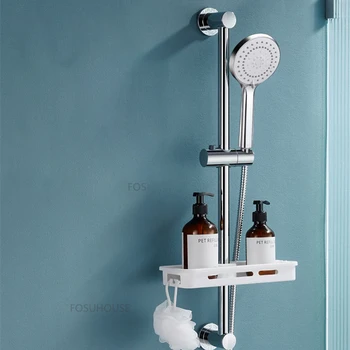 Modern Pirinç Duş Musluk Ev Banyo Mobilyaları İçin Süper Şarjlı Siyah Duş Başlığı Otel Basit Sıcak Soğuk Duş Musluk