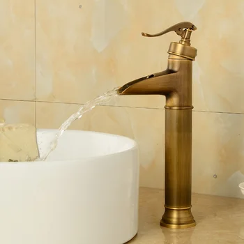 Antika Bakır Dolum Kuyuları lavabo Yükseltme Musluk Havza Musluk Retro sıcak ve soğuk lavabo Musluk
