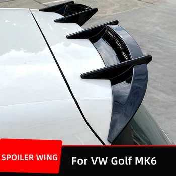 Volkswagen VW MK6 Golf 6 GTI R Arka Çatı Bagaj Kapağı Spoiler Kanatları Splitter AK Tarzı Siyah Karbon Dış Araba Aksesuarları