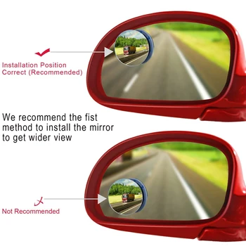 360 Derece Araba Kör Nokta Ayna Ayarlanabilir 2 Tarafı Geniş Açı Dış Otomobil Dışbükey Dikiz Aynaları Park Ayna 2 Adet