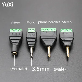 YuXi 1 ADET 3.5 mm Ses Fişi stereo Adaptör 3.5 ses mono fiş vidalı terminal Ses Mono Fiş Ses Konektörü