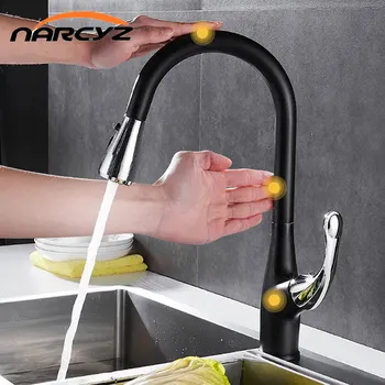 Akıllı Dokunmatik Mutfak su yıkama indüksiyon Pull-out 360 Döner mutfak Sıcak ve Soğuk Musluk ev mutfak EY-C0072
