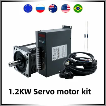 1.2 kw Servo Motor 110ST-M04030 110ST-M06020 4Nm/6Nm Servo Sürücü AC220V 3M Kablo Kodlayıcı 2500PPR Hız 2000-5000RPM CNC