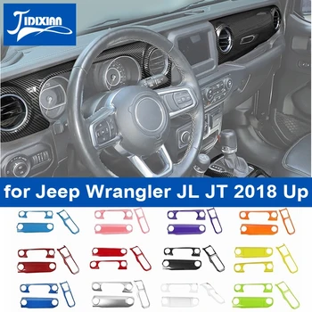 JIDIXIAN Araba Dashboard Merkezi Konsol Vites panel dekorasyon Kapak için Jeep Wrangler JL Gladyatör JT 2018 Up Aksesuarları