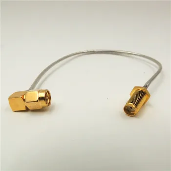 20 adet Sağ Açı SMA Erkek Tak SMA Dişi jack konnektörü Adaptörü Anten Pigtail Uzatma Kablosu RG402 20cm