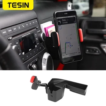 TESIN GPS Standı Jeep Wrangler 2011-2017 için Araba iPad Cep telefon tutucu saklama kutusu Jeep Wrangler JK 2011-2017 için Aksesuarları