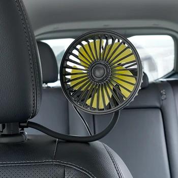 USB araba fanı Pano / arka Koltuk 3 Hız Araba Hava Sirkülasyonu 360° Dönebilen Fan Otomobil Parçaları Küçük Elektrikli Fan