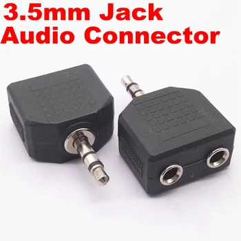 1 adet Kulaklık Ses 3.5 mm Jack Erkek Çift AUX Kadın Kulaklık Y Splitter Adaptörü Telefon Mikrofon Hoparlör
