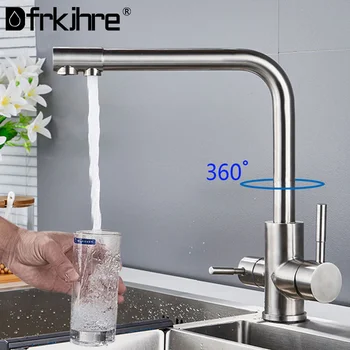Mutfak Musluk Filtresi Saflık İçme Suyu mutfak lavabo mikseri Dokunun Bej Nokta Arıtma Su Musluk Dokunun Çift Saplı