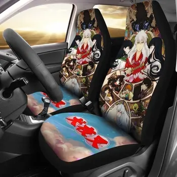 Inuyasha Anime Tasarım araba koltuğu kapakları fit çoğu araba tasarım desenleri baskılı evrensel ön koltuk kılıfları