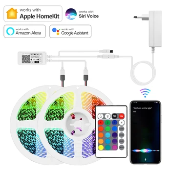 Apple Homekit IOS LED Akıllı lamba RGB ışık şeridi WİFİ Akıllı Ev Siri Ses kontrolü Zamanlama Dohome Alexa ile Çalışmak,Google ev