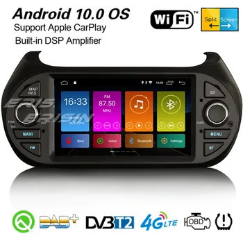 Erisin 3075 Android 10.0 DSP Araba Stereo Carplay DAB + GPS WıFı USB DVR BT TPMS DVB-T Fiat Fiorino İçin Citroen Nemo Peugeot Bipper