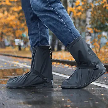Su geçirmez Ayakkabı Kapakları Reflektörlü Anti Kayma Fermuarlı Katlanabilir Yeniden Kullanılabilir yağmur çizmeleri Bisiklet Çamur Erkekler Kadınlar Kar Kamp