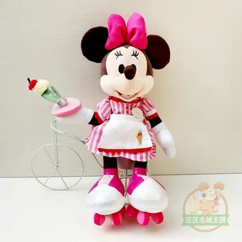 Orijinal Disney hattı dondurma Minnie paten peluş oyuncak Yumuşak Bebek çocuk oyuncak bebek doğum günü hediyesi Çocuk İçin