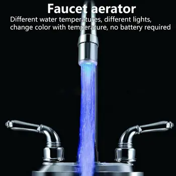 LED musluk ışık Musluk Memesi RGB 3 Renk Değişimi Yanıp sönen sıcaklık Musluk Havalandırıcı Su Tasarrufu Banyo Mutfak Aksesuarları