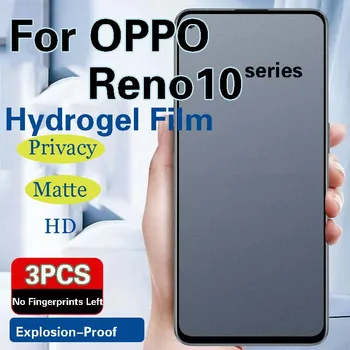 Reno10Pro + Mat Hidrojel Film OPPO Reno 10 Pro ekran koruyucu Koruyucu Reno10 Yumuşak Anti Gözetleme HD Tam Kapsama Mavi