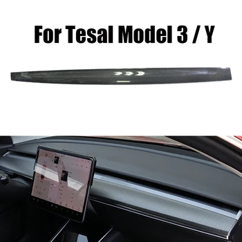 Araba Dashboard Kapak Paneli Sticker Tesla Modeli 3 Merkezi Konsol Dekorasyon İç Modifikasyon Aksesuarları