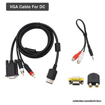 BitFunx VGA kablosu SEGA DC DreamCast VGA Monitör Ve RCA Ses + 3.5 mm 2-Erkek RCA Adaptörü