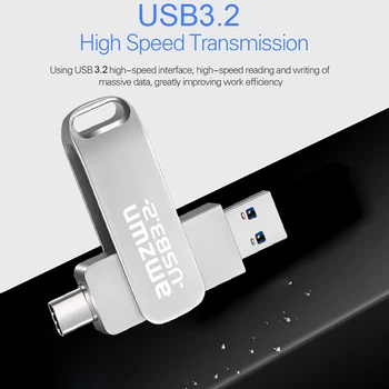 Usb 3.2 Flash Sürücü 512GB Pendrive Metal Otg Sabit Disk Ssd Harici 128G 256gb Usb flash sürücü Yüksek Hızlı Flash Sürücü C Tipi