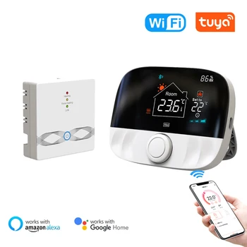 YUJIE Tuya WiFi Kablosuz Termostat RF433 Su ısıtma Gaz Kazanı Termostatı Desteği Alexa Google AE01HIS-017