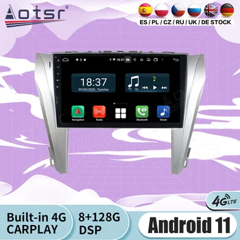 4 + 128G Carplay Ekran Multimedya Stereo Android Oynatıcı Toyota Camry 2014 2015 İçin GPS Navi Video Ses Radyo Alıcısı Kafa Ünitesi