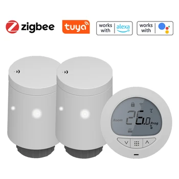 Tuya Zigbee termostat sıcaklık kumandası Termostatik Radyatör Vanaları Kablosuz App Kontrolü ısıtıcı radyatör Termostatı
