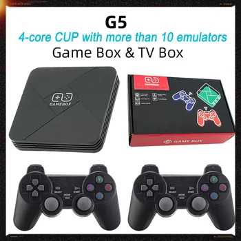 G5 S905X Retro video oyunu Kutusu 4 Çekirdekli İŞLEMCİ 10 Simülatörleri Çift Sistemi 4K Süper HD video oyunu Konsolu TV Kutusu Desteği NDS / PS1 / PSP