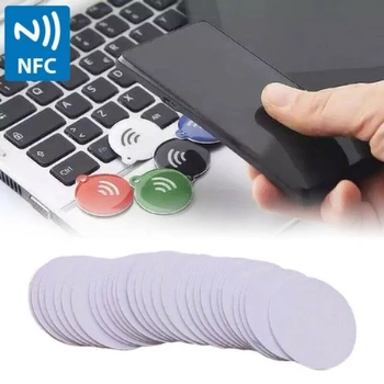 10 Adet 25MM Ntag215 13.56 MHz NFC Etiketleri Telefon Yapışkanlı RFID NFC215 Etiketi Sikke Jetonu Tagmo APP Üretim Oyun Kartı