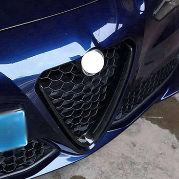 Araba Ön Tampon Hava ızgaraları V Çerçeve Sticker Logo Kapak Aksesuarları İçin 17-20 Alfa Romeo Giulia