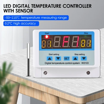 10A-30A/DC12V LED dijital sıcaklık kontrol cihazı akıllı termostat ısıtma soğutma Sıcaklık Kontrol Sistemi sensörü ile
