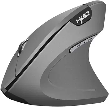 Ergonomik Fare 2.4 G Yüksek Hassasiyetli Dikey Optik Gaming Mouse ile 800/1600/2400 DPI Ayarlanabilir, gri, açıklandığı gibi