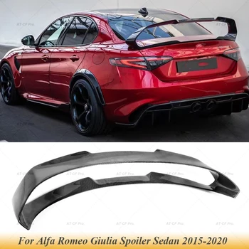 Romeo Giulia için Karbon Fiber / FRP Araba Arka Spoiler Kanat Boot Bagaj Dudak Araba Styling Alfa Romeo Giulia Sedan GT A 2015-2020