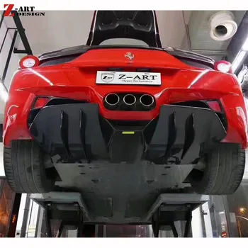 Z-ART 458 Arka Çene Ferrari İçin Tam Karbon Fiber Arka Rüzgar Dudak Spoiler Ferrari 458 İçin Karbon Fiber Kuyruk Difüzör Tampon Parçaları