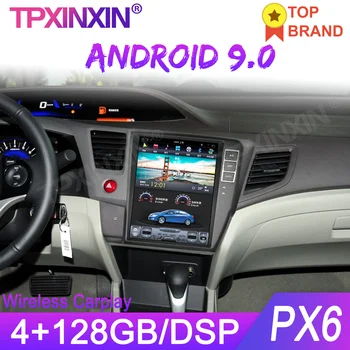Tesla Tarzı Ekran Honda Civic 2012-2015 İçin 4+128G Android Oto Araba GPS Navigasyon Ana Ünite Multimedya Oynatıcı otomobil radyosu Stereo