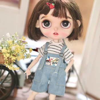 1 Takım Sevimli Blyth Doll Genel + T-shirt Elbise Kıyafetler Aksesuarları Kız Oyuncaklar