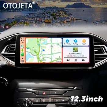 12.3 inç Ekran Radyo Android 13 Araba Video Oynatıcı Stereo Peugeot 308 İçin T9 308S 2013-2017 GPS Multimedya Carplay Kafa Ünitesi