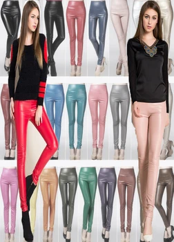 Satılık Kış Bahar Kadınlar Sıcak Polar Deri Pantolon Yüksek Bel Gerilebilir Sıska Kalem Y2K Sıkı Pantolon Kadın Tayt