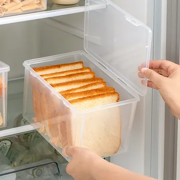 1 Adet Ekmek Kabı saklama kutusu Mutfak Dağıtıcı Ekmek Kutuları Pişirme Ekmek kek kapları Hava Geçirmez Kutu Buzdolabı Temizle