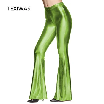 TEXIWAS 2018 Kadın Tayt Sokak Parlak dar pantolon 9 renkler Ince Parlak Mikro fişekleri Pantolon Seksi Kulübü Sahne Gösterisi Sıcak Pantolon