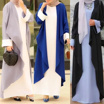 Eid Ramazan Abaya Dubai Türkiye Kaftan Müslüman Kadınlar Maxi Elbise Ruffles Parti Kıyafeti Gevşek Jalabiya İslam Giyim Abayas Kaftan