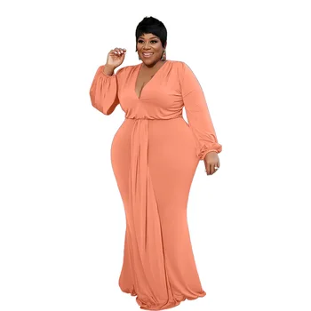 Zarif Bodycon Maxi Elbise Kadınlar için Afrika Elbiseler 2023 Sonbahar Günlük Yüksek Bel Bandaj Uzun Kollu Robe Femme Afrika Giysi