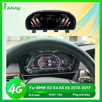 Android Araba LCD Dijital Pano BMW X3 X4 X5 X6 2013-2017 Kokpit Hız Göstergesi Gösterge Paneli