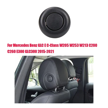 1 ADET Araba Koltuğu Kafalık Düğme Ayar Anahtarı Araba Aksesuarları Siyah Mercedes Benz İçin W205 / W253 / W213 C200 C260 E300 2015-2021