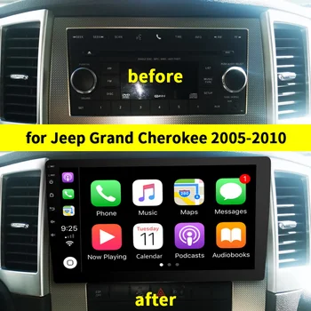 10 İnç Kafa Ünitesi Jeep Grand Cherokee İçin Radyo Çalar 2005 2006 -2010 2Din Araba Radyo GPS Navigasyon Android Multimedya Stereo