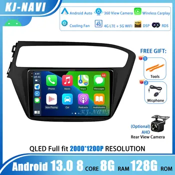 Android 13 Hyundai İ20 2015-2018 Araba Radyo Autoradio Multimedya Oynatıcı Kafa Ünitesi GPS Navigasyon Carplay Otomatik DSP 4G IPS BT