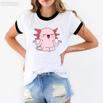 Sevimli Axolotl Sahiptir Kabarcık Çay Baskı T Shirt Kızlar Sevimli Koala Ayı / Gine Domuz Tshirt Kadın Harajuku Gömlek Yaz moda tişört