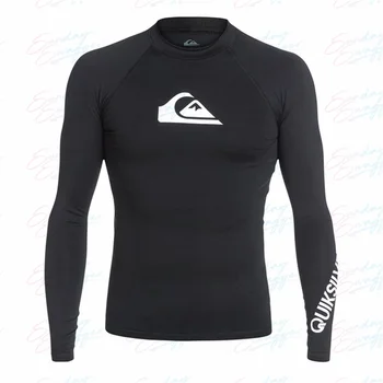Yüzme T-shirt Mayo Erkekler UV Koruma Plaj Döküntü Guard Mayo Dalış Rashguard Uzun Kollu Sörf Mayo sörf tişörtü