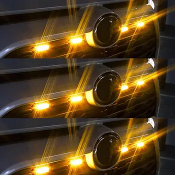 Araba 1 Takım Beyaz ve Sarı ışıklar Dekoratif Lambalar Ön Izgara LED Lambalar için 4 Adet toyota RAV4 50 Serisi 2019 2020