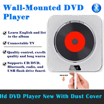 Duvara monte DVD Müzik Çalar Sesler Bluetooth İle HDMI Uzaktan Kumanda CD Öğrenen Retro Disk Albümü CD Çalar FM Radyo