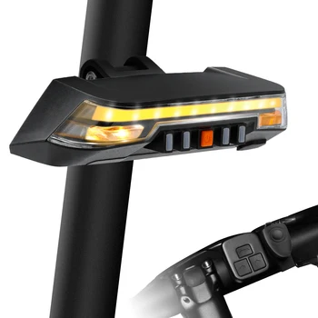 Akıllı Bisiklet Kuyruk İşık Dönüş Sinyalleri Fren Lambası Kablosuz Uzaktan Kumanda Bisiklet Arka İşık Bisiklet USB Güvenlik Uyarı Kuyruk İşık